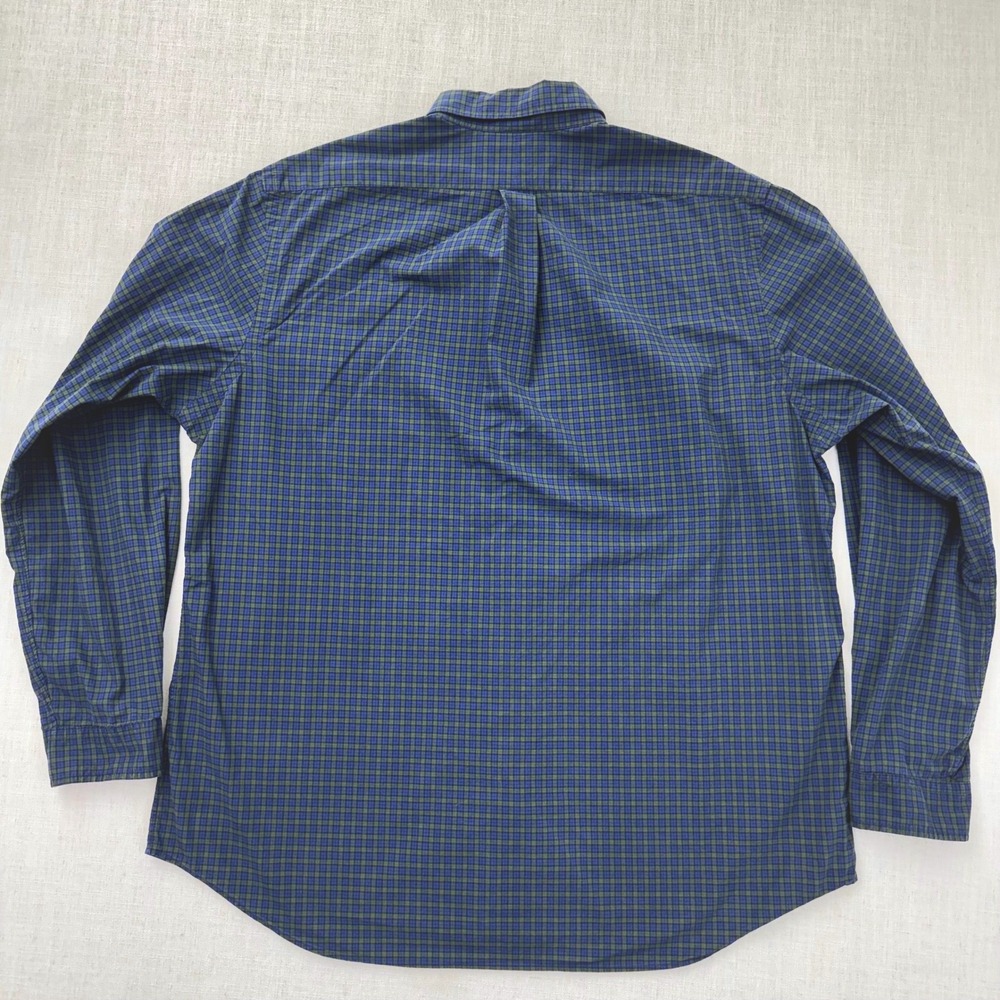 Ralph Lauren Mens XL Blue Green Plaid Cotton Button Down Shirt Pony Logo - Picture 4 of 13